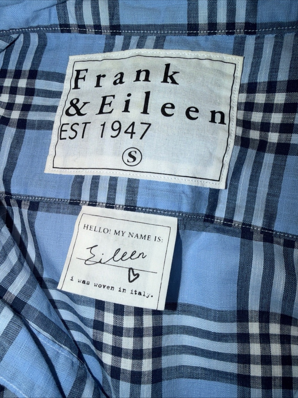 Frank & Eileen Blue Plaid Button-Up Blouse - Picture 4 of 9